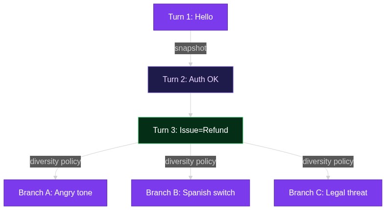 Stop Wasting Tokens: How DIVERT Finds LLM-Agent Bugs 3× Faster Than Monte-Carlo Rollouts