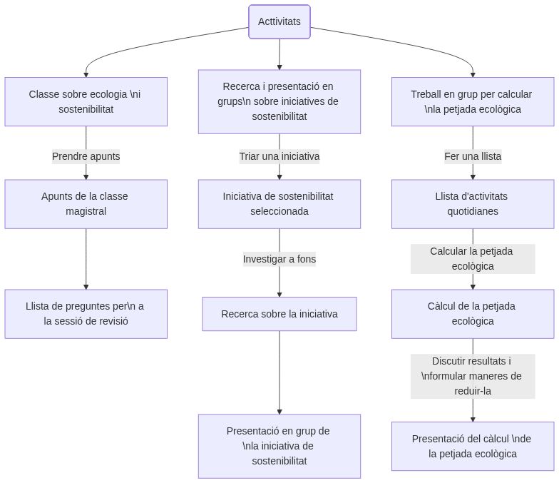 Esquema de les activitats