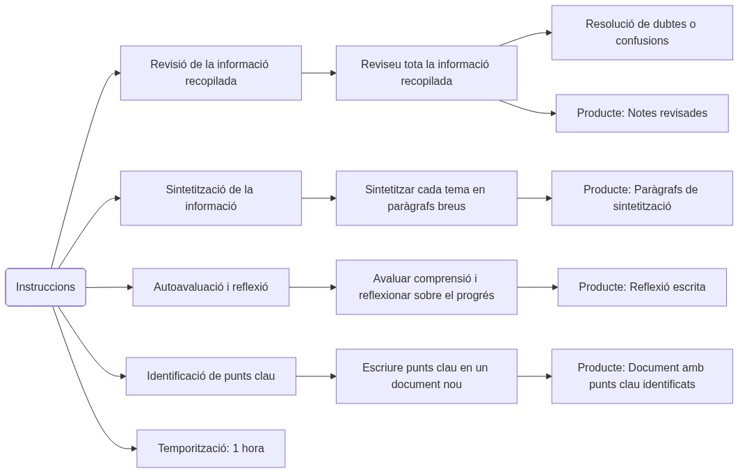 Esquema de les activitats