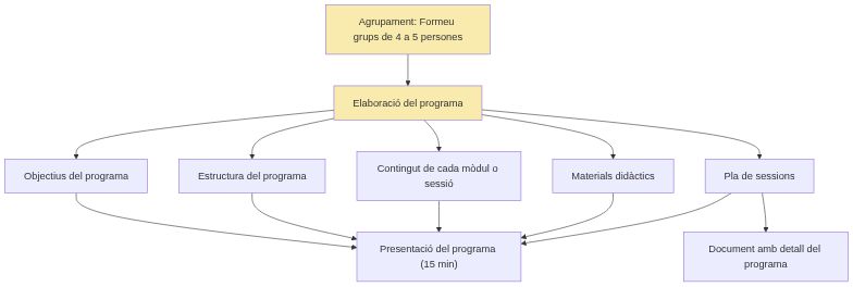 Esquema de les activitats