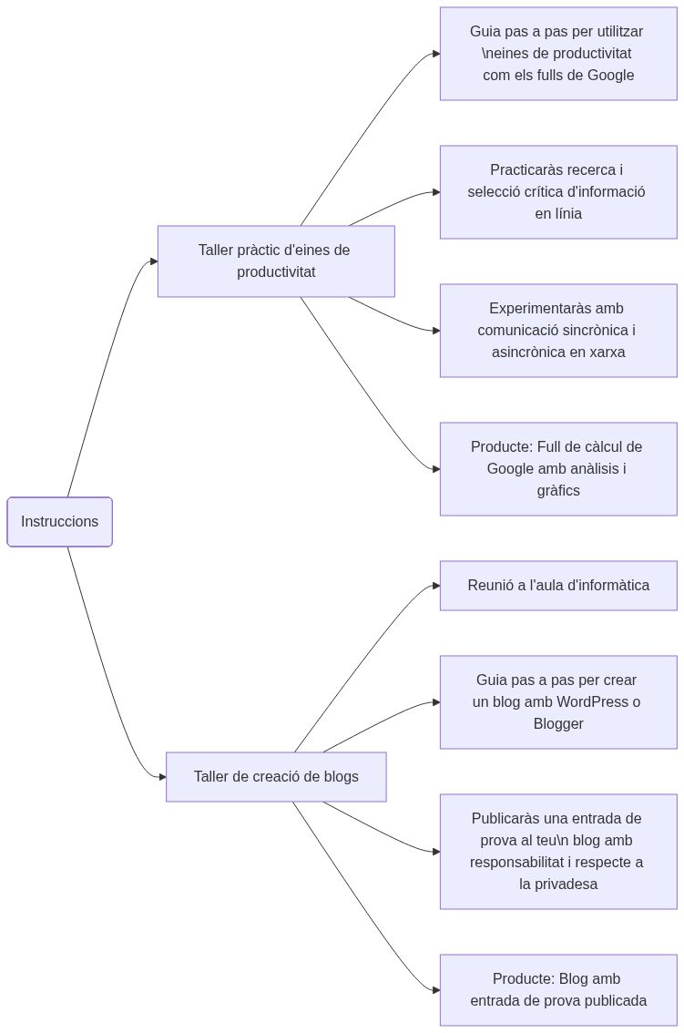 Esquema de les activitats