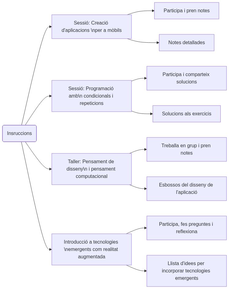 Esquema de les activitats