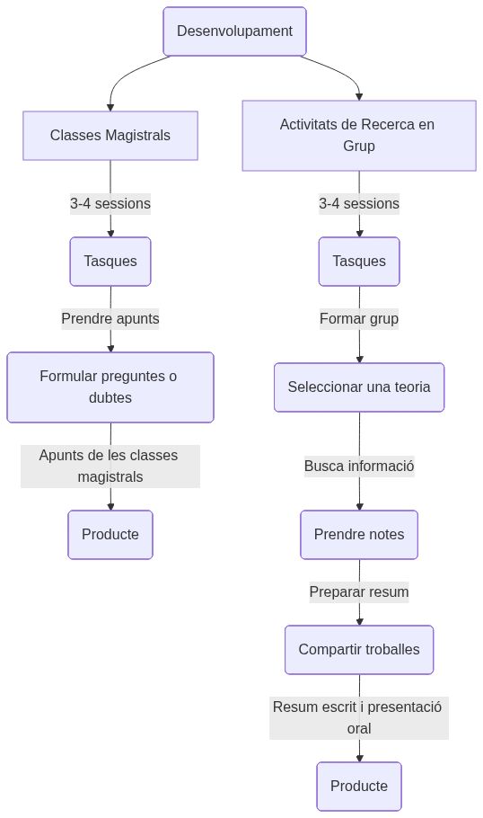 Esquema de les activitats