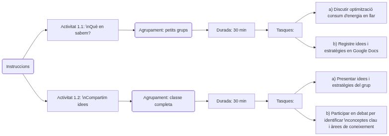 Esquema de les activitats