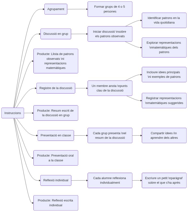 Esquema de les activitats