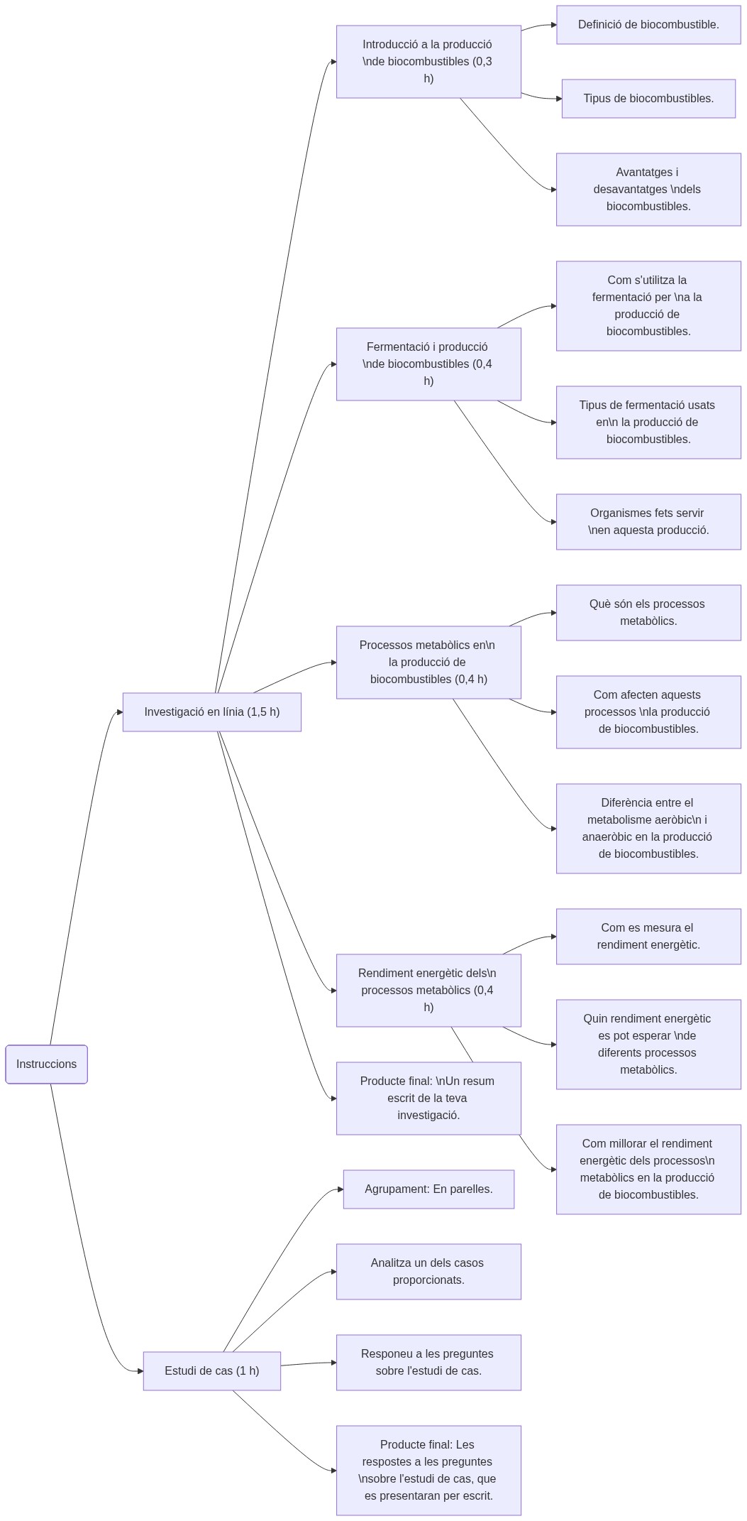 Esquema de les activitats